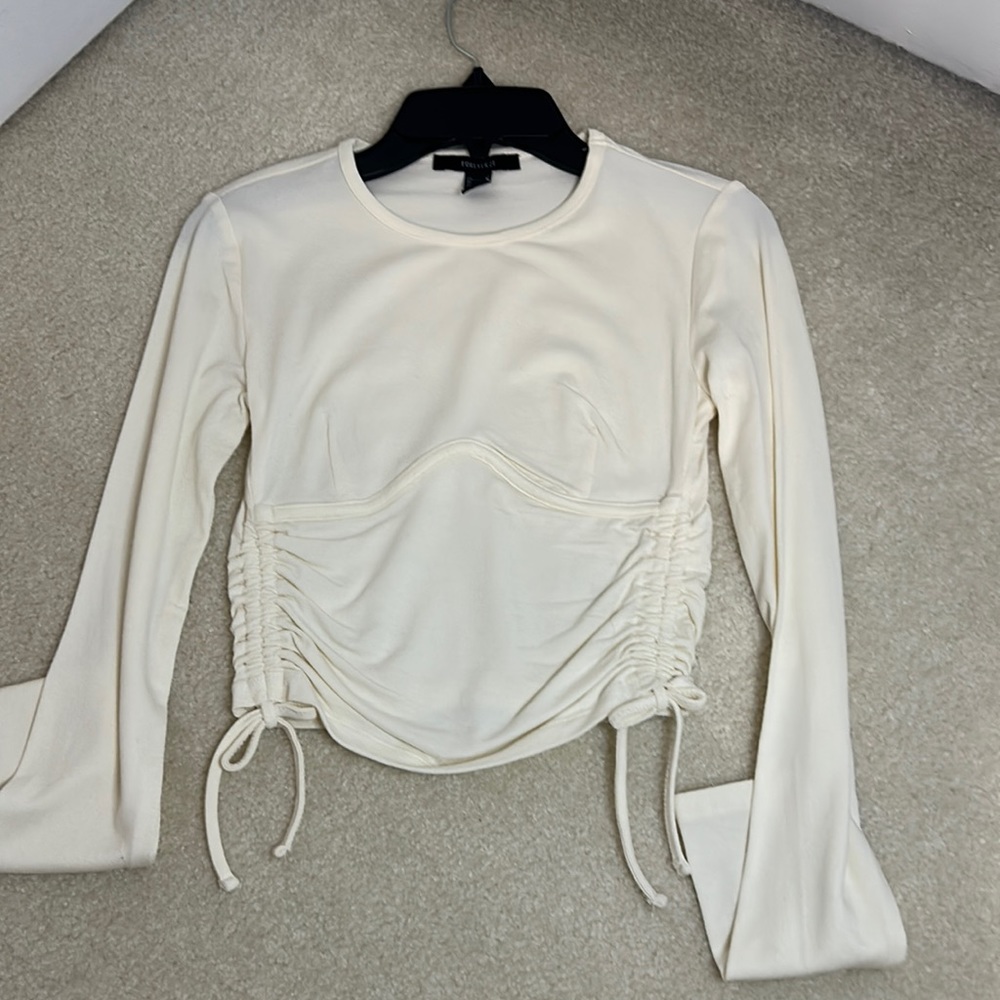 forever 21 long sleeves shirt, size S, off white color